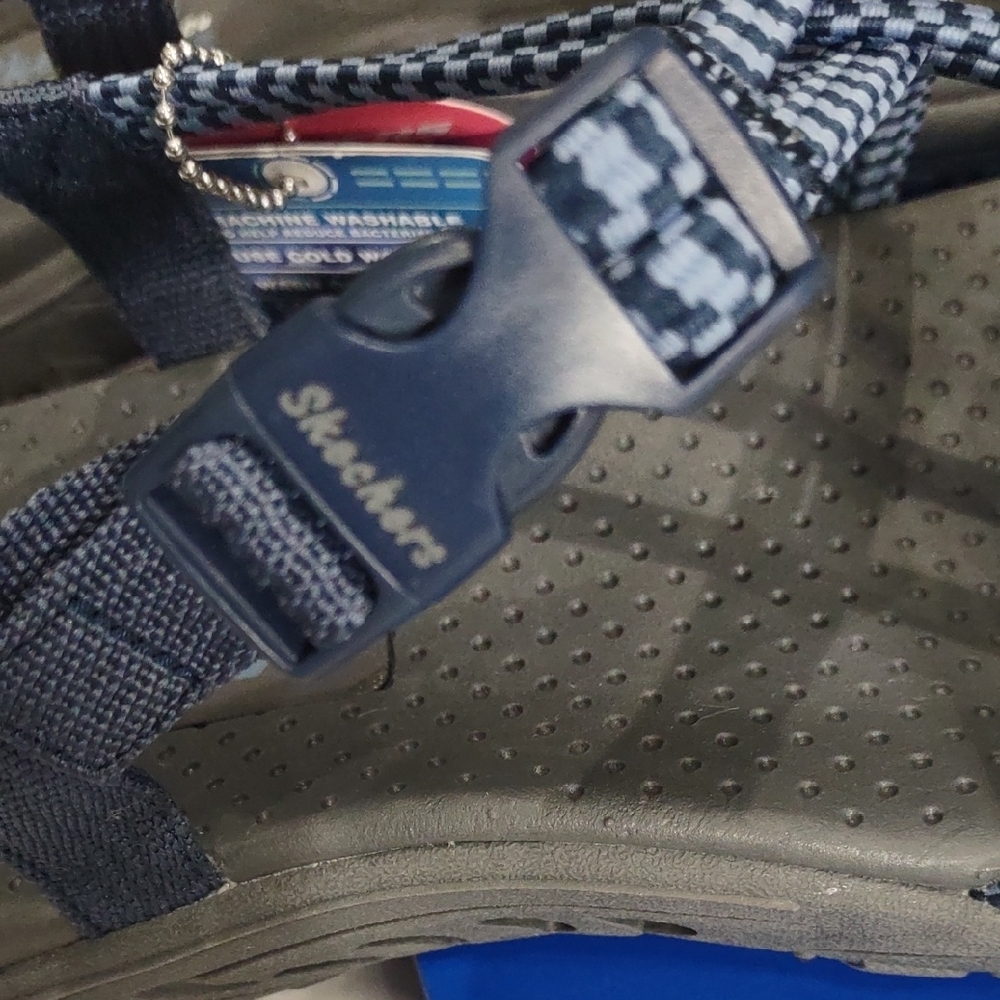 Skechers Blue Strappy Sandals, Size 10 - Picture 8 of 17